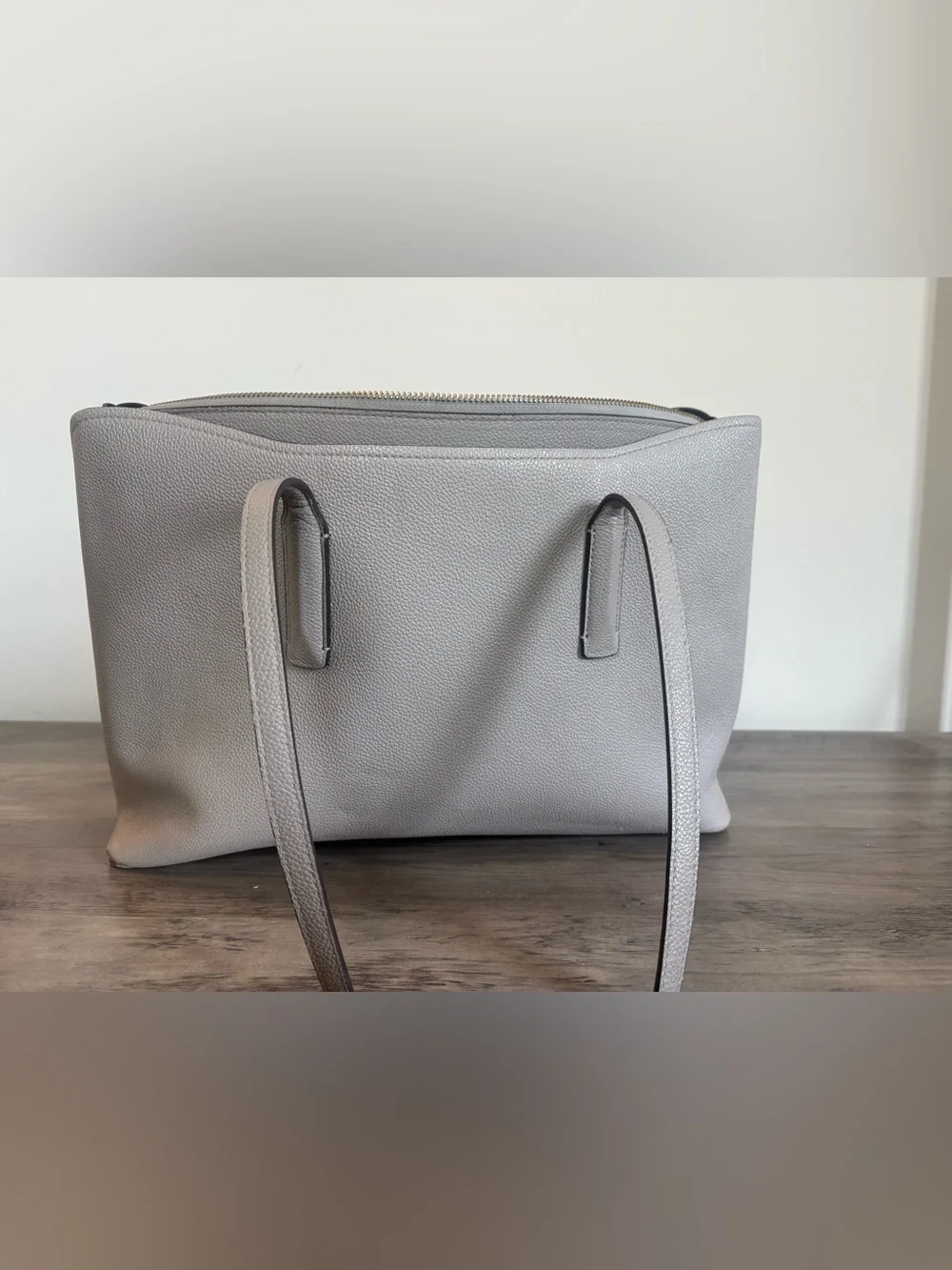 Kate Spade New York Margaux Large Work Tote Gray Pebbled Leather